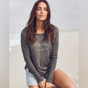 Om & Ah London “Perfectly Imperfect” Long Sleeve Tee NWT
